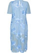Meshjurk met bloemenapplicaties, Blauw, Packshot image number 1