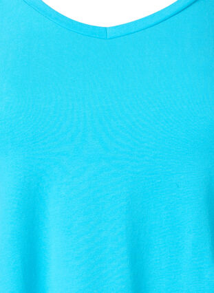Basic t-shirt in effen kleur met katoen, Blue Atoll, Packshot image number 2