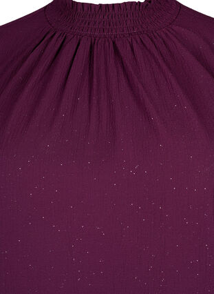FLASH - Blouse met lange mouwen, smok en glitter	, Purple w. Silver, Packshot image number 2