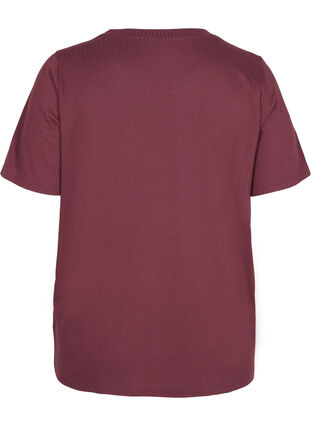 T-shirt à manches courtes en qualité côtelée, Vineyard Wine, Packshot image number 1