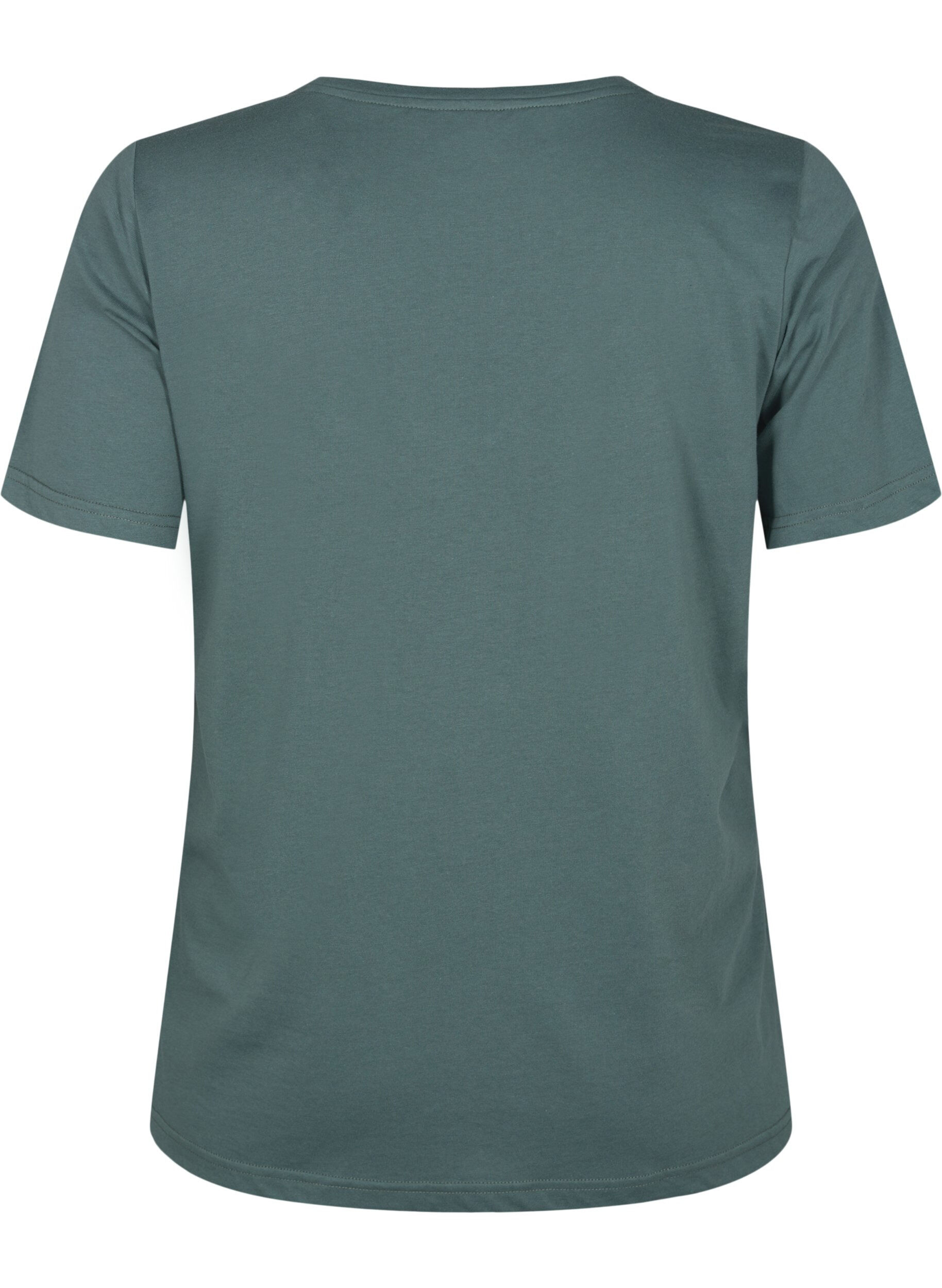 Zizzi FLASH - T-shirt avec col en V, Balsam Green, Packshot image number 1
