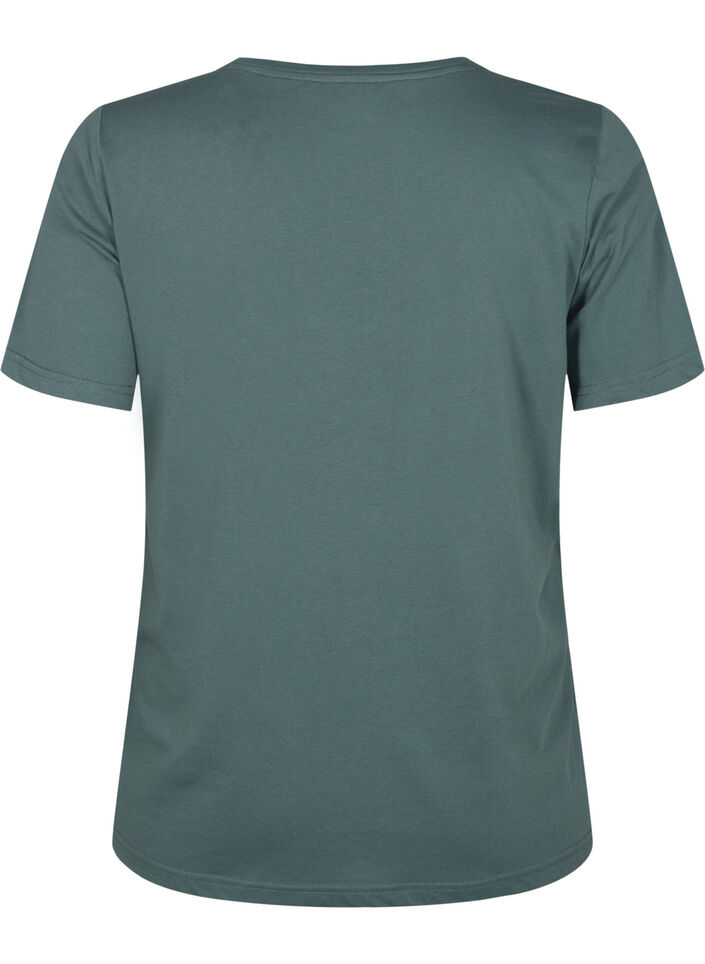 FLASH - T-shirt met v-hals, Balsam Green, Packshot image number 1