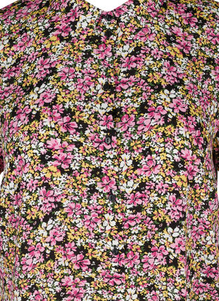 Tunique en viscose à manches courtes avec boutons, Primula Flower Mix, Packshot image number 2