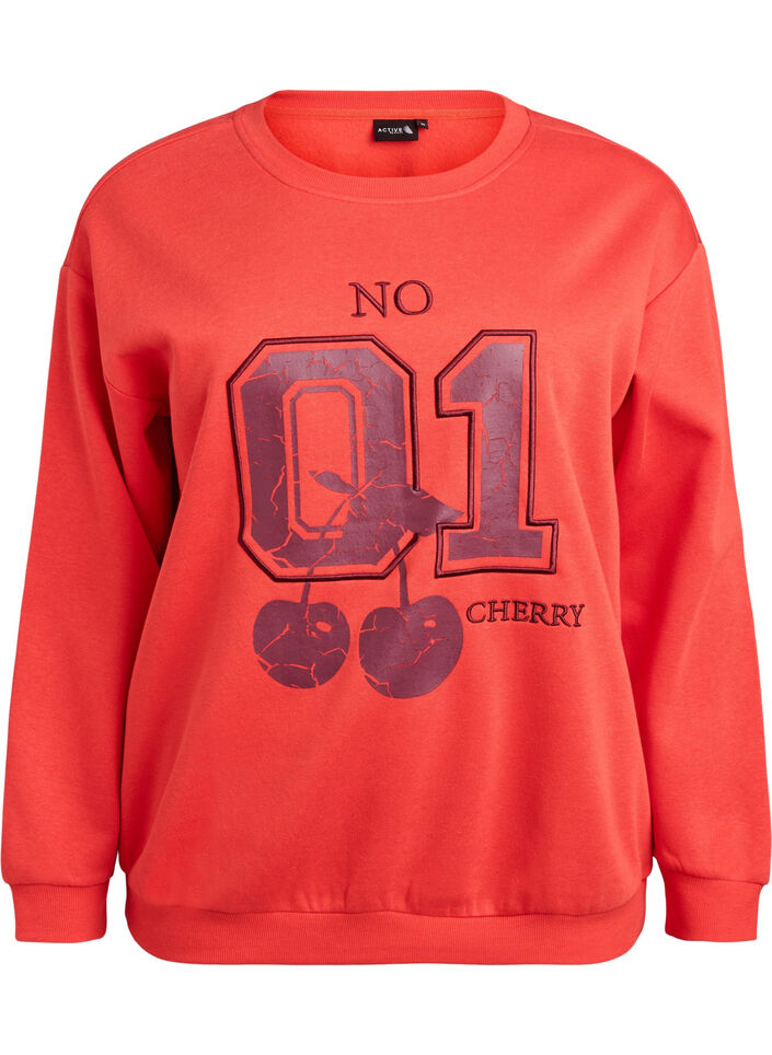 Sweatshirt avec motif &agrave; l'avant, Rouge, Packshot image number 0
