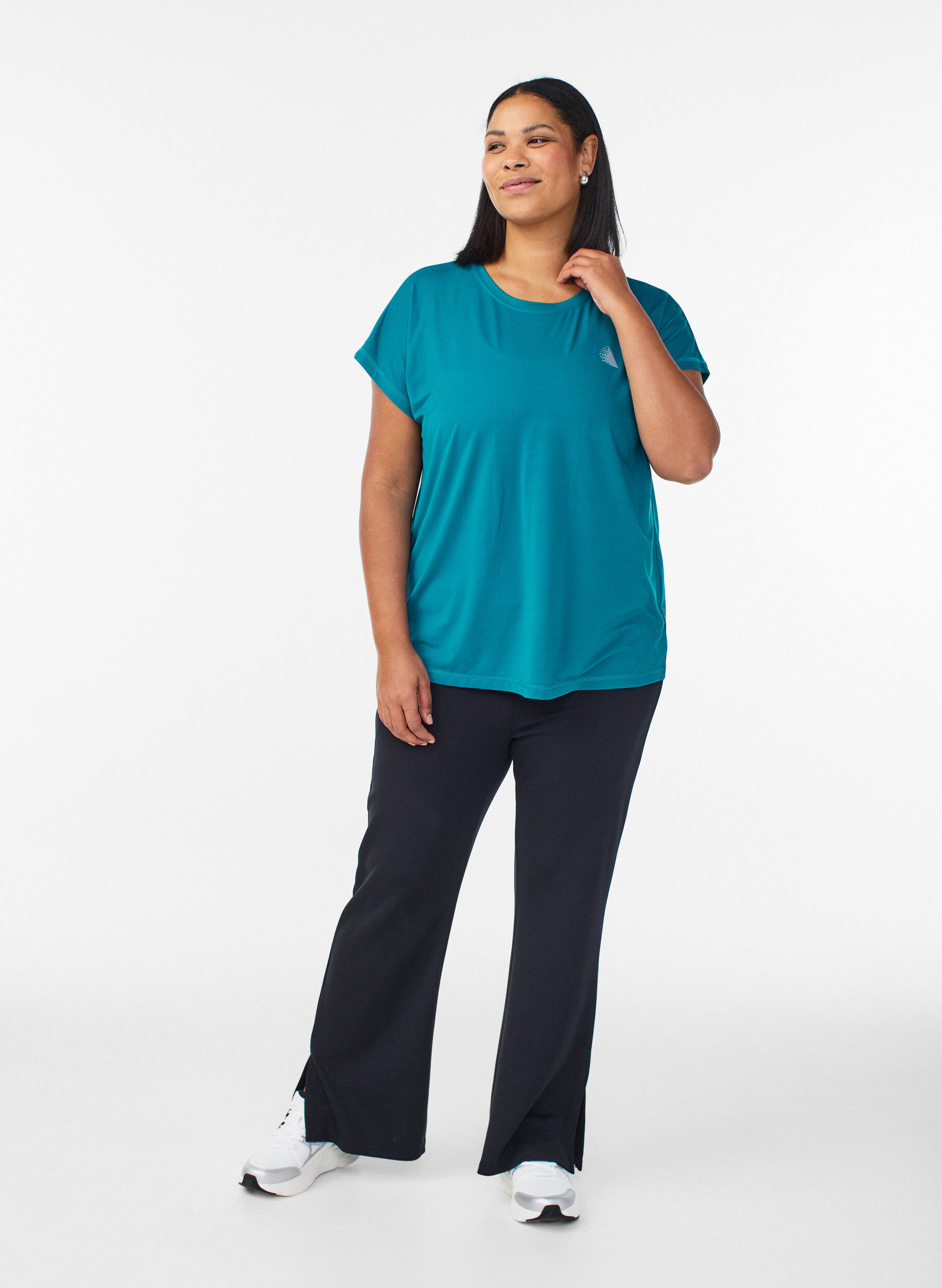 ZizziEffen gekleurd trainingsshirt, Groen, Model image number 1