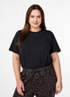 T-shirt in biologisch katoen met een ronde hals, Black, Model image number 0