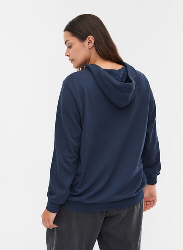 Sweatshirt met capuchon en zak, Black Iris, Model image number 1