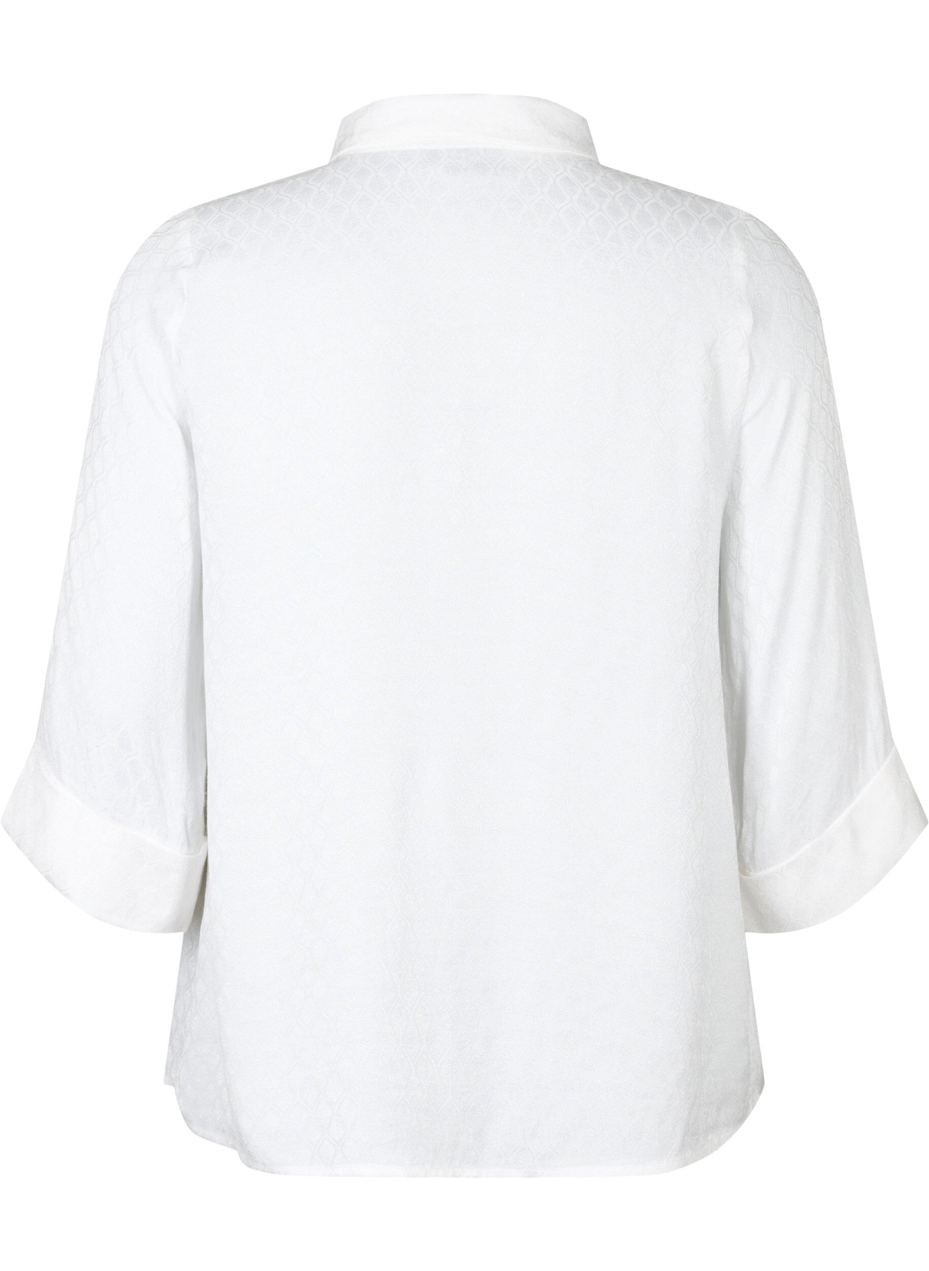 ZizziShirt in viscose met ton-sur-ton patroon, Bright White, Packshot image number 1
