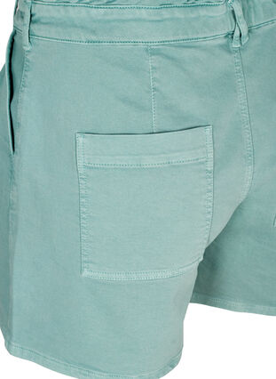 Katoenen shorts met ruche taille, Chinois Green, Packshot image number 3