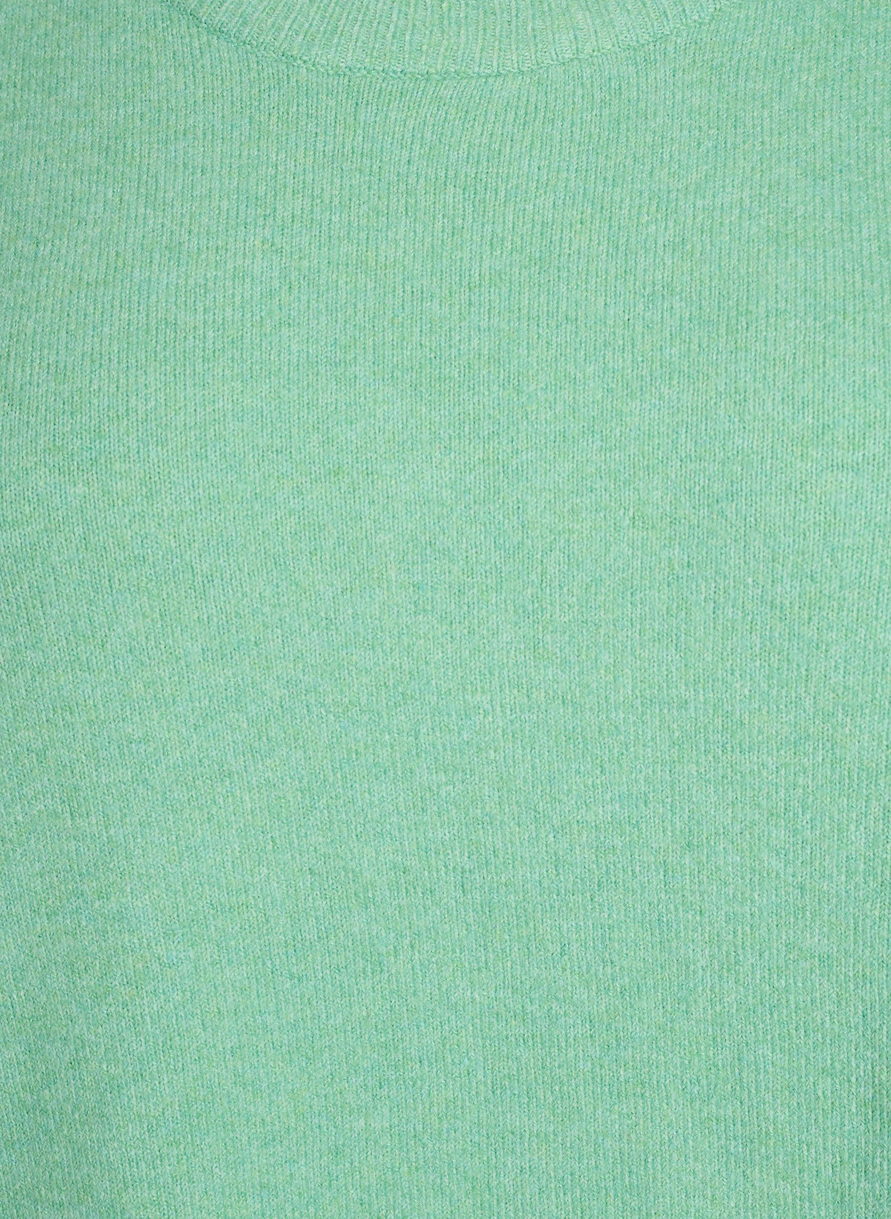 ZizziGebreide blouse met korte mouwen, Groen, Packshot image number 2