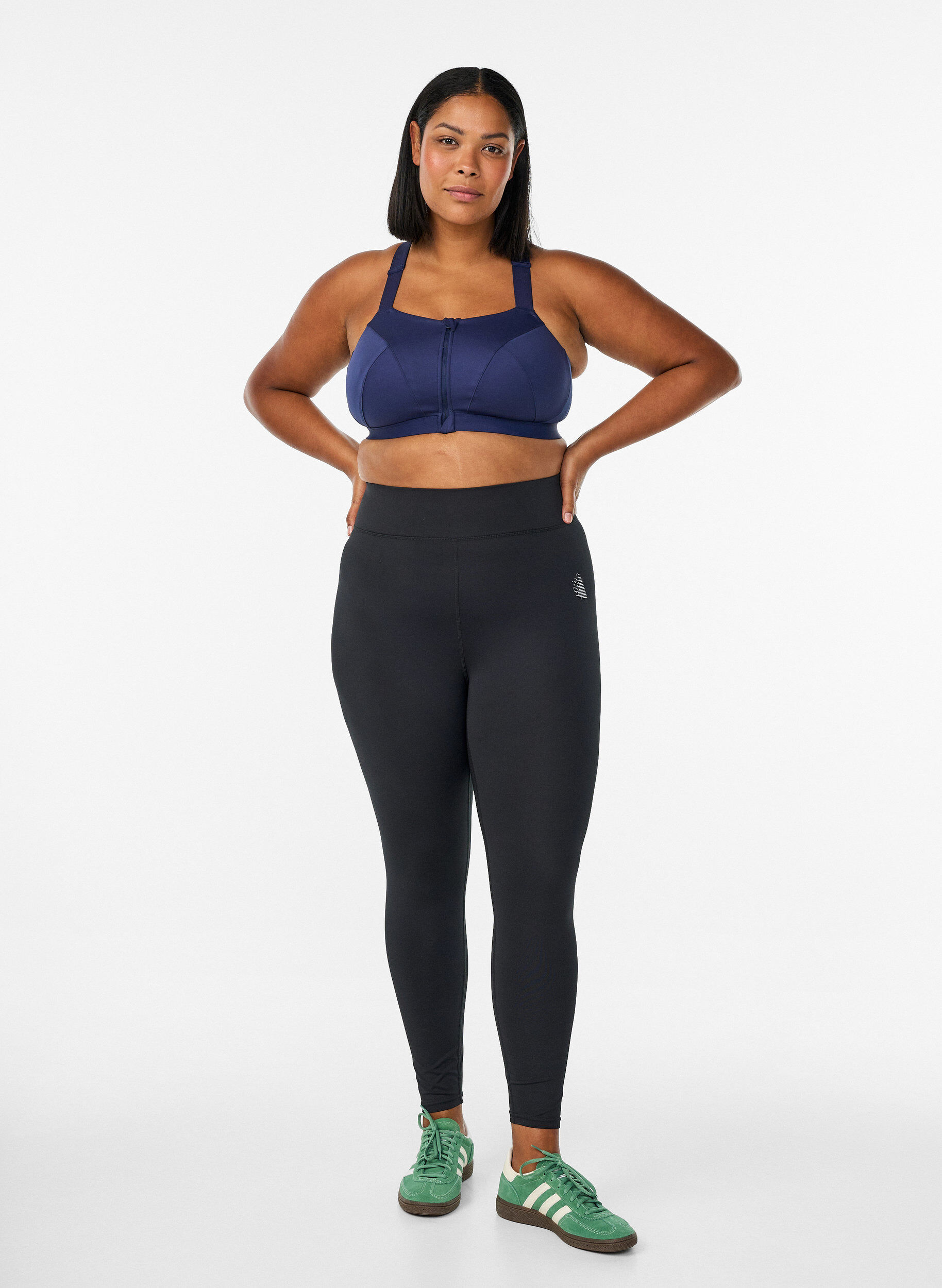 ZizziSport-bh met frontsluiting en hoge ondersteuning, Blauw, Model image number 1