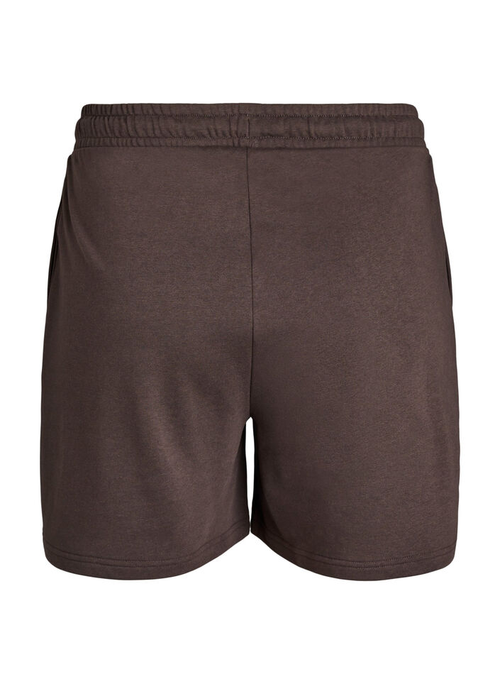 High-waist sweatshorts met zakken, Bruin, Packshot image number 1