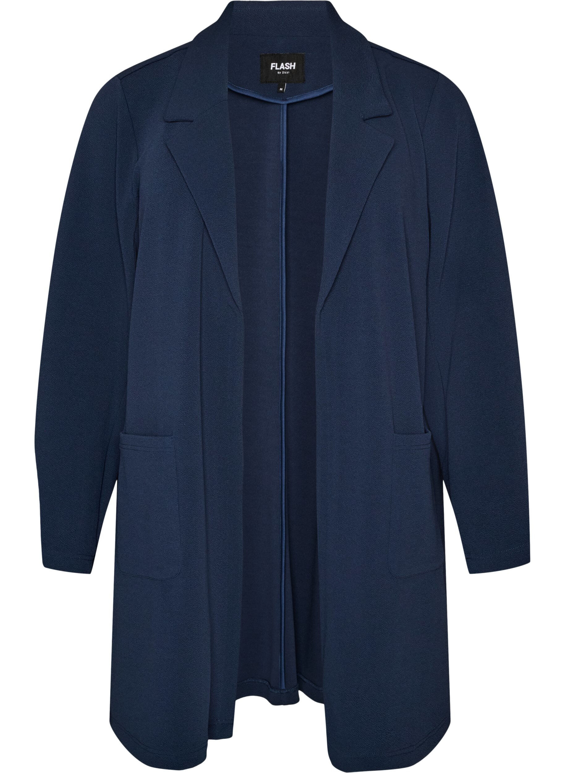 ZizziLange jas met zakken, Blauw, Packshot image number 0