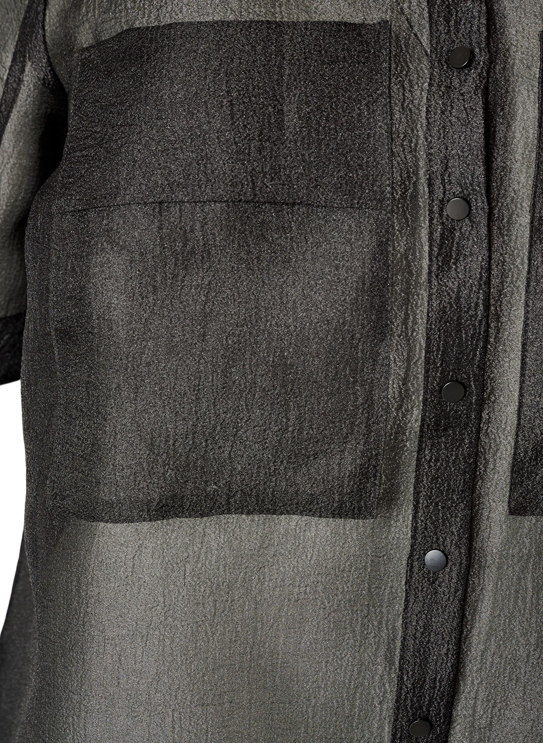 ZizziTransparant shirt met korte mouwen met borstzakken, Zwart, Packshot image number 3
