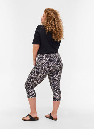 3/4 legging met print, Black Zebra AOP, Model image number 1