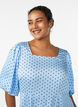 Robe midi &agrave; pois avec encolure carr&eacute;e, Bleu Clair, Model image number 3