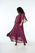 Robe longue de ligne A avec des manches courtes, Bordeaux, Model image number 2