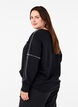 Sweatshirt met contrasterende stiksels, Black, Model image number 1