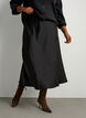 Satijnen midi rok, Zwart, Model image number 3