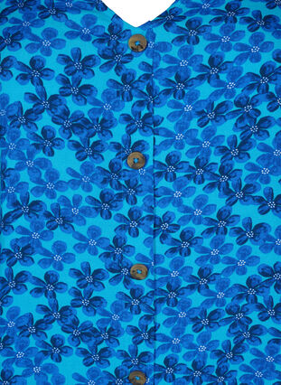 Viscose blouse met knopen, Blue Small Flower, Packshot image number 2