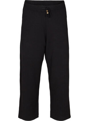 Pantalon ample en maille avec cordon de serrage, Black, Packshot image number 0