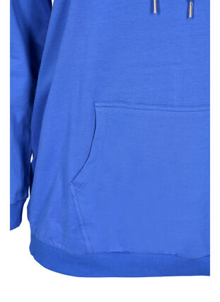 Sweat-shirt avec impression de texte et capuche, Dazzling Blue, Packshot image number 3