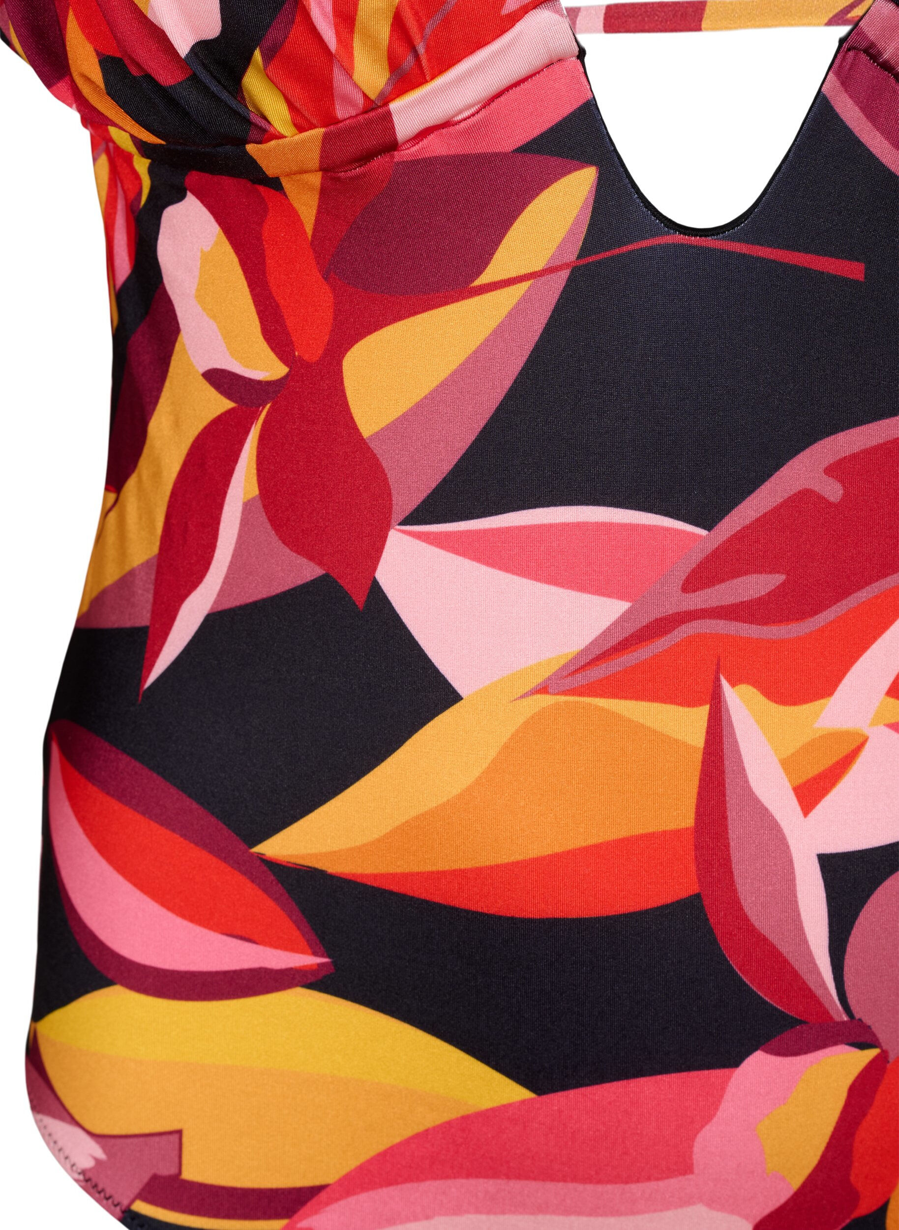 ZizziBadpak met V-hals en strikdetails, Rood, Packshot image number 2