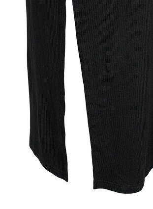 Mouwloze, geribde jurk van viscose, Black, Packshot image number 3