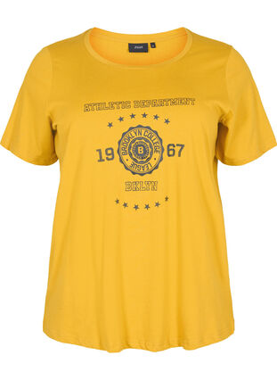 T-shirt en coton à manches courtes avec impression, Harvest Gold, Packshot image number 0