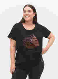 Trainingsshirt met print, Black w. Copper Foil, Model