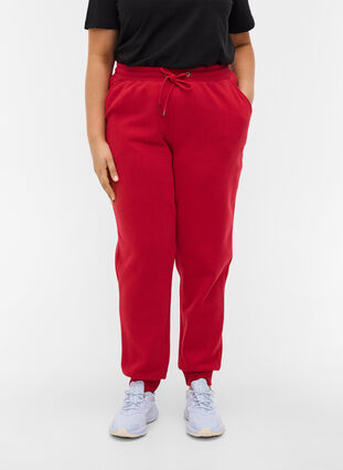 Losse sweatpants met zakken, Red, Model image number 2