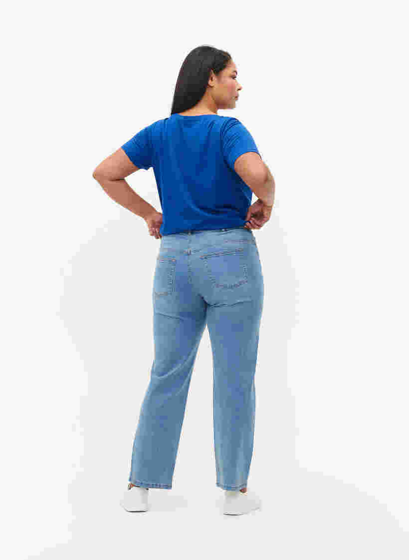Jean Gemma à taille haute et coupe classique, Light blue, Model image number 1
