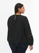 Blouse met lange mouwen en kant, Black, Model image number 1