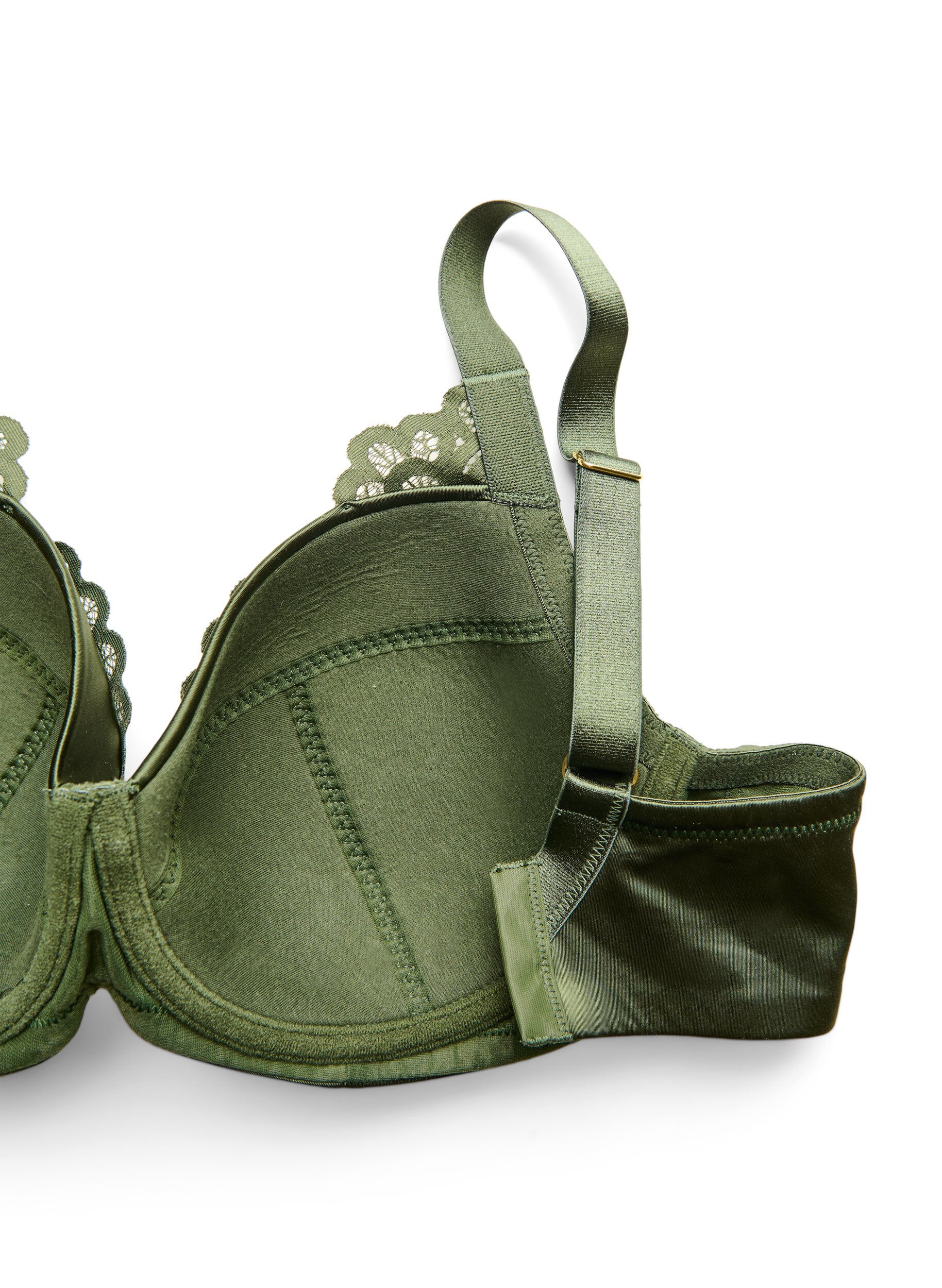 ZizziSoutien-gorge &agrave; armatures rembourr&eacute; avec dentelle, Vert Kaki, Packshot image number 3