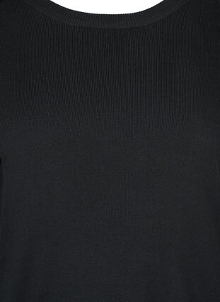 Pull tricotée avec encolure arrondie, Black, Packshot image number 2