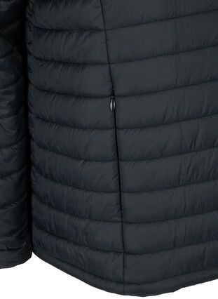 Korte gewatteerde jas met ritssluiting, Black, Packshot image number 3