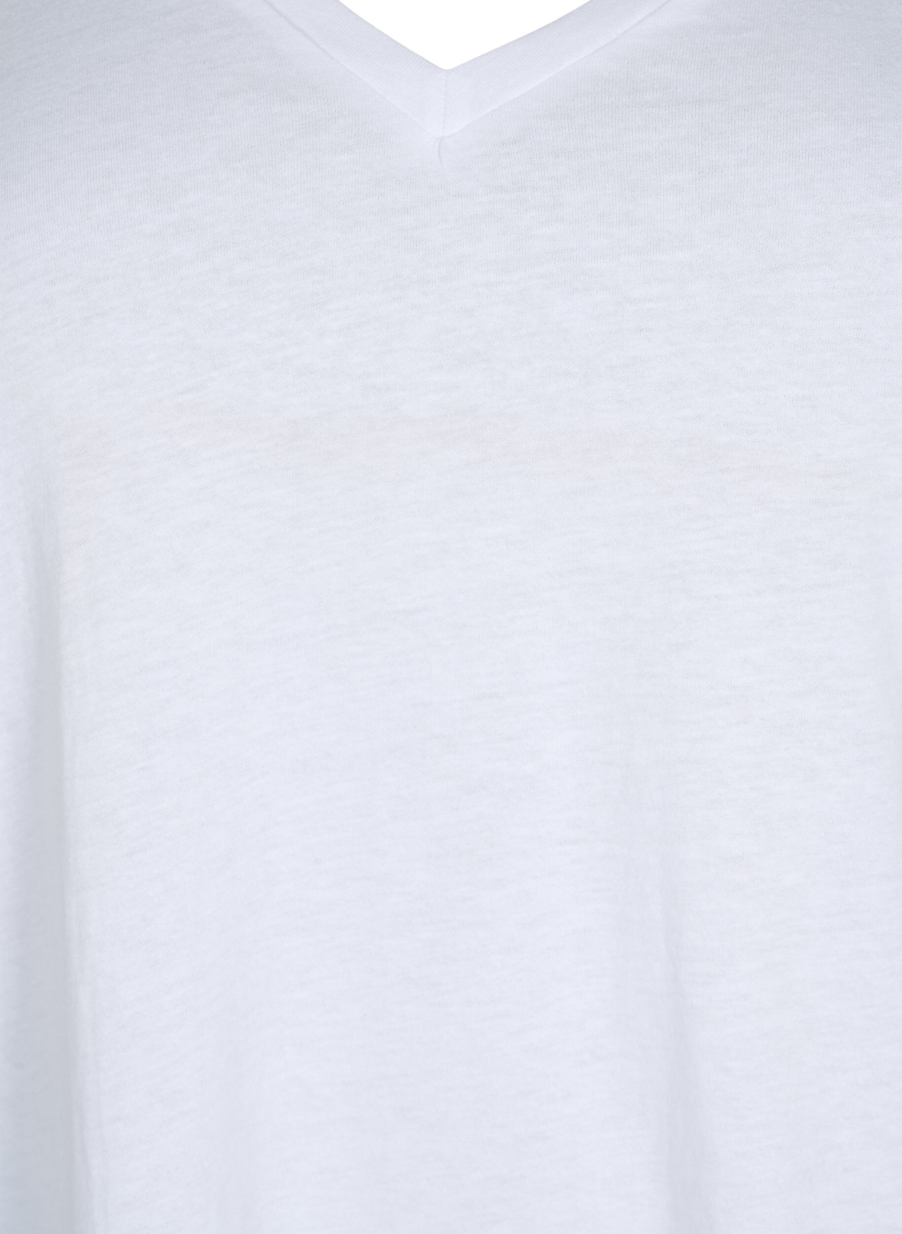 Zizzi2-pack t-shirt met v-hals, Bright White / Black, Packshot image number 2