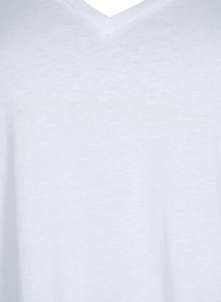 2-pack t-shirt met v-hals, Bright White / Black, Packshot image number 2