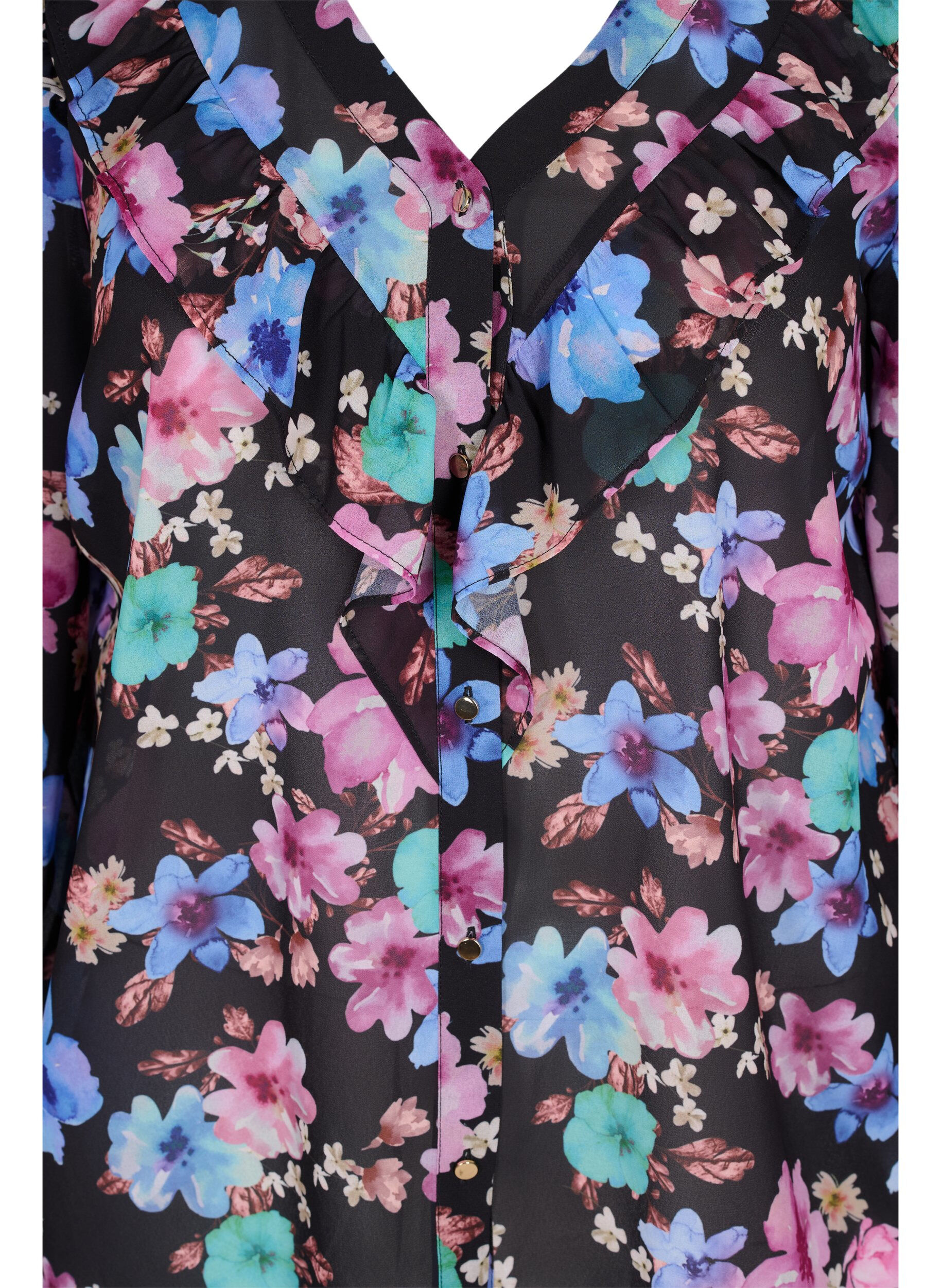 Zizzi Blouse &agrave; fleurs avec jolis d&eacute;tails , Bright Fall Print, Packshot image number 2