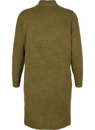 Robe en tricot à col montant avec fente, Fir Green Mel., Packshot image number 1