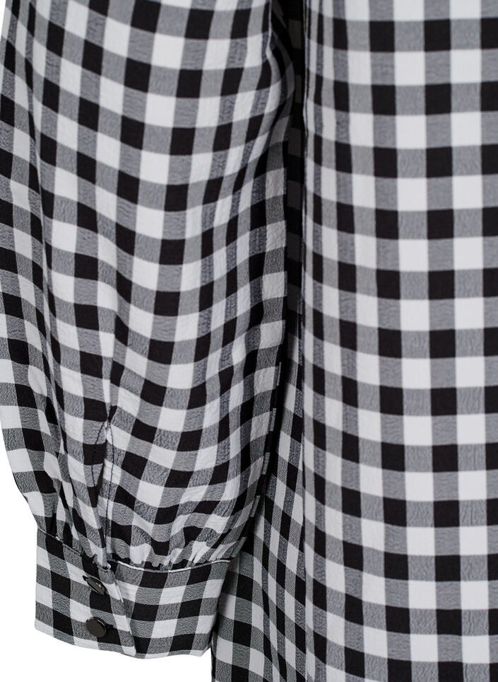 Geruite tuniek met V-hals, Black/W. Gingham, Packshot image number 3