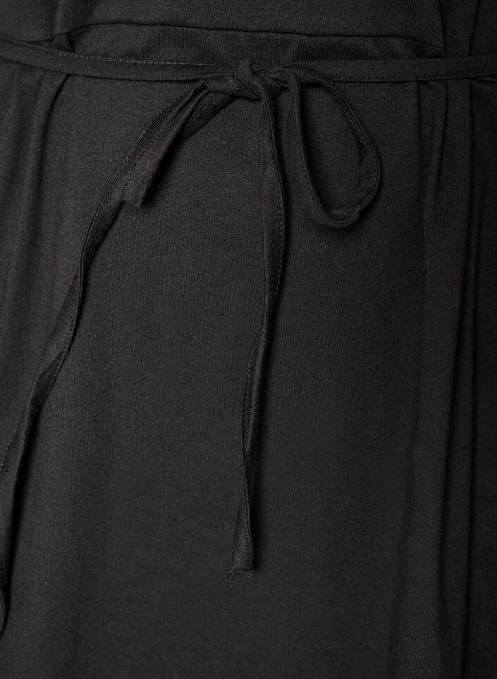 Robe en coton avec manches en broderie anglaise et ceinture &agrave; nouer, Noir, Packshot image number 3