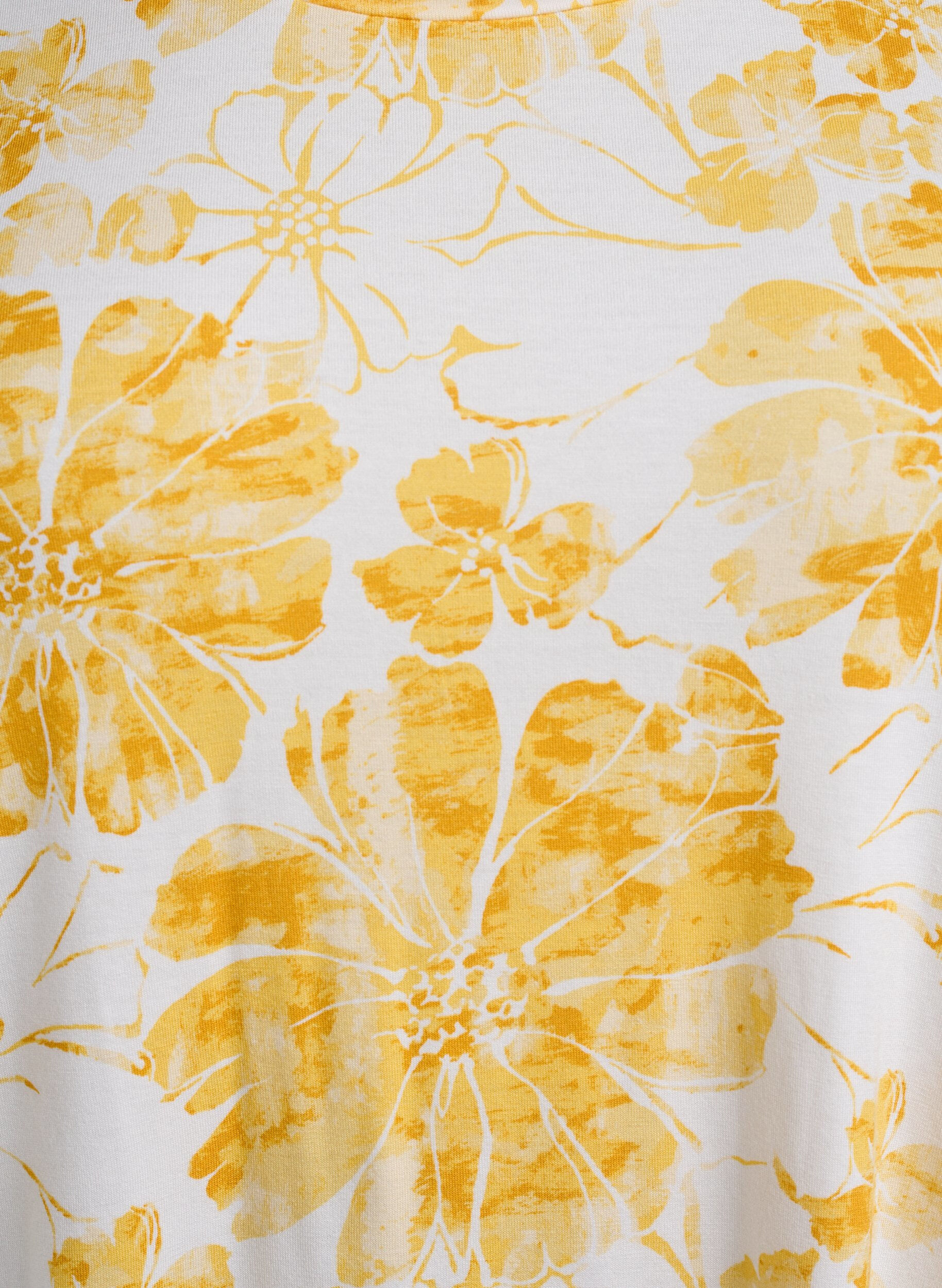 Zizzi T-shirt avec imprim&eacute; floral, Jaune, Packshot image number 2