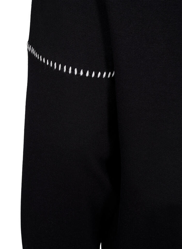Sweatshirt met contrasterende stiksels, Black, Packshot image number 3