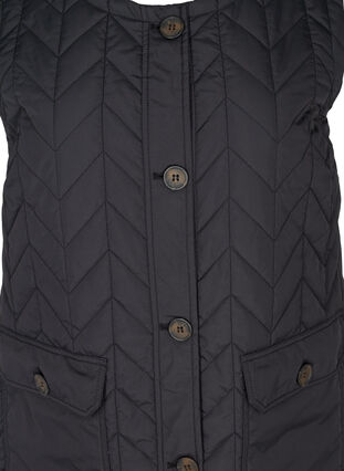 Lang gewatteerd vest met zakken, Black, Packshot image number 2