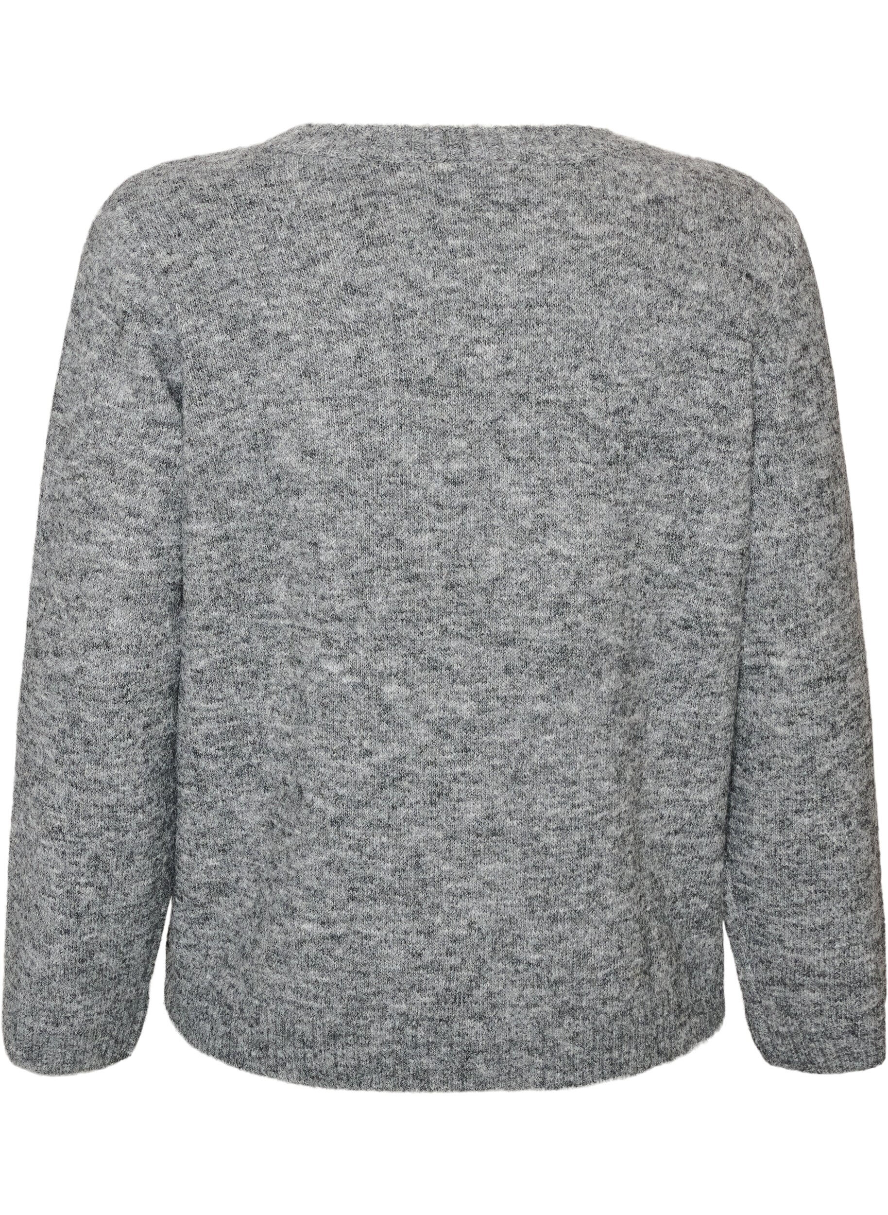 ZizziJumper met ronde hals en losse pasvorm, Grijs, Packshot image number 1