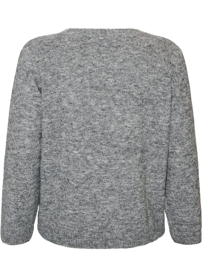 Jumper met ronde hals en losse pasvorm, Grijs, Packshot image number 1