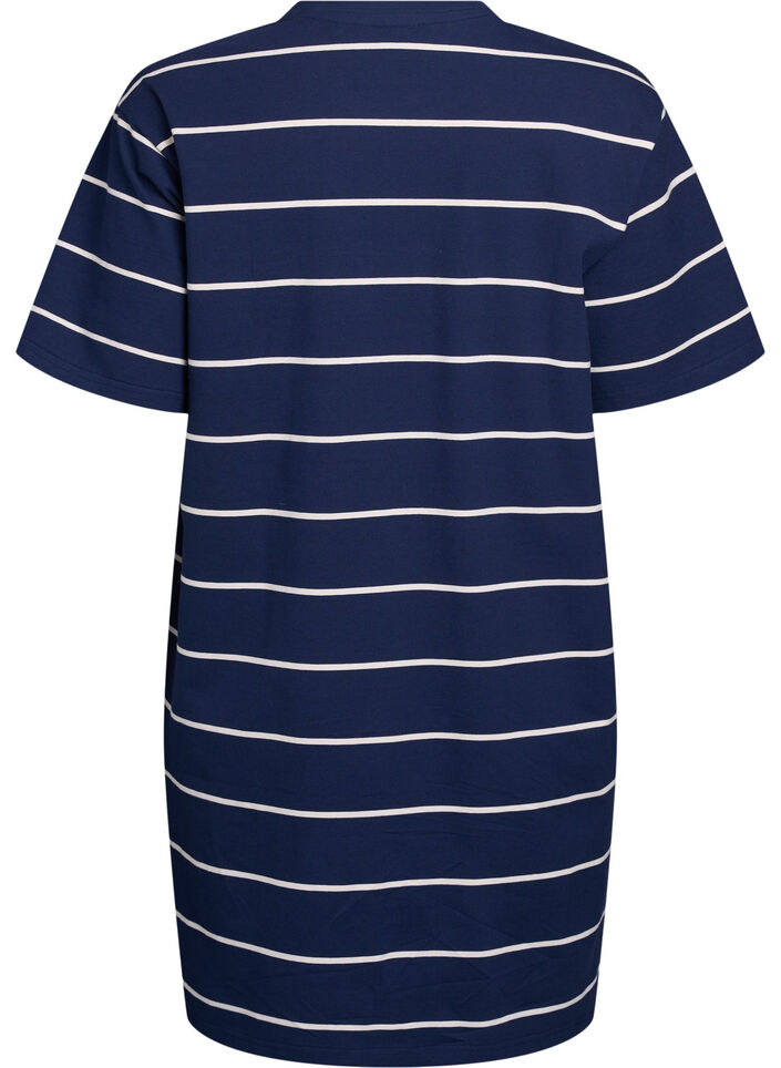 Robe courte en jersey à rayures, Bleu, Packshot image number 1