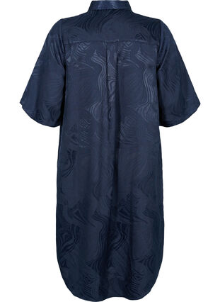 Robe chemise longue avec motif ton sur ton, Night Sky, Packshot image number 1