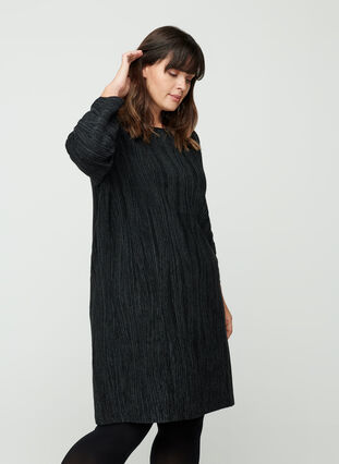 Robe tricot manches longues, Dark Grey Melange, Model image number 0